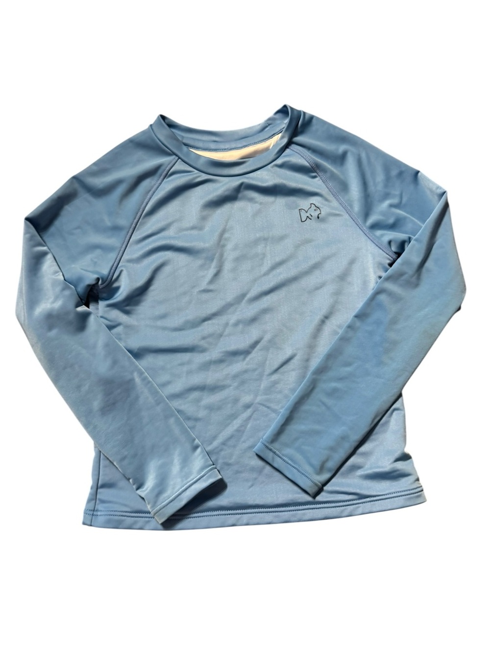 Kids Long-Sleeve One-Piece Swim Top in Light Blue‎
